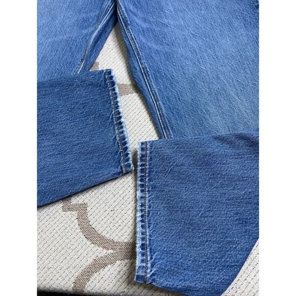 American Eagle Outfitters High Rise Mom Straight Blue Jeans, size 12 short - Picture 8 of 15